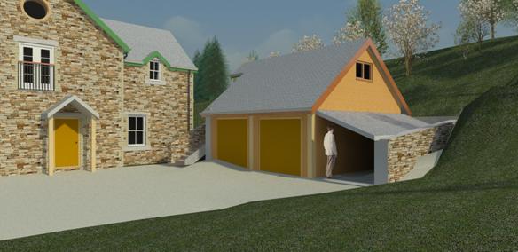 Coach House Design with Extension and Garage